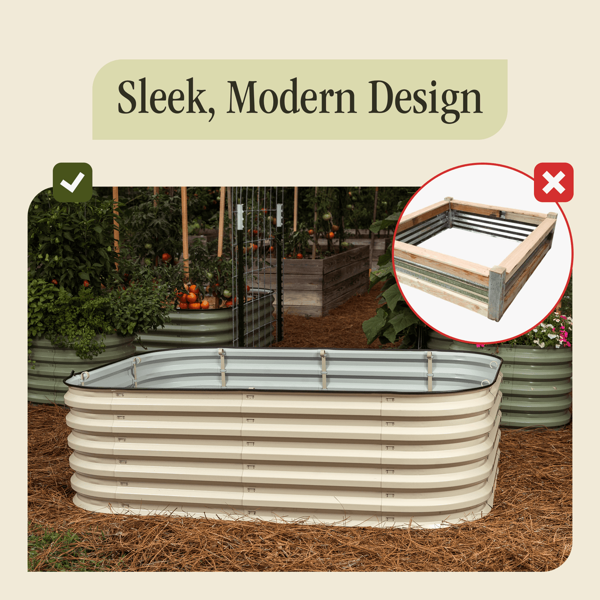 Tool-Free Metal Raised Garden Bed