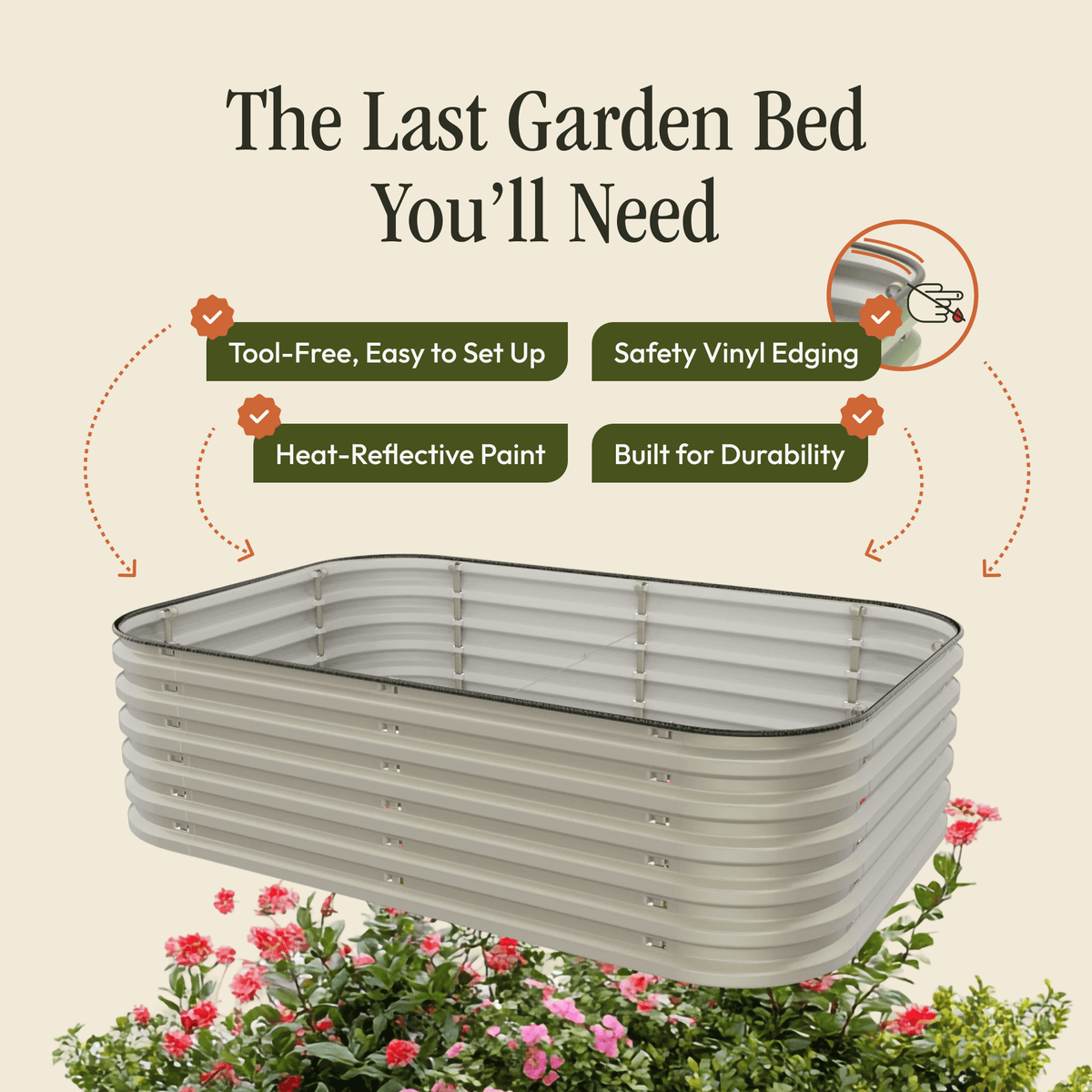 Tool-Free Metal Raised Garden Bed