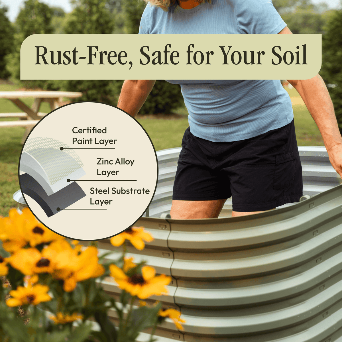 Tool-Free Metal Raised Garden Bed