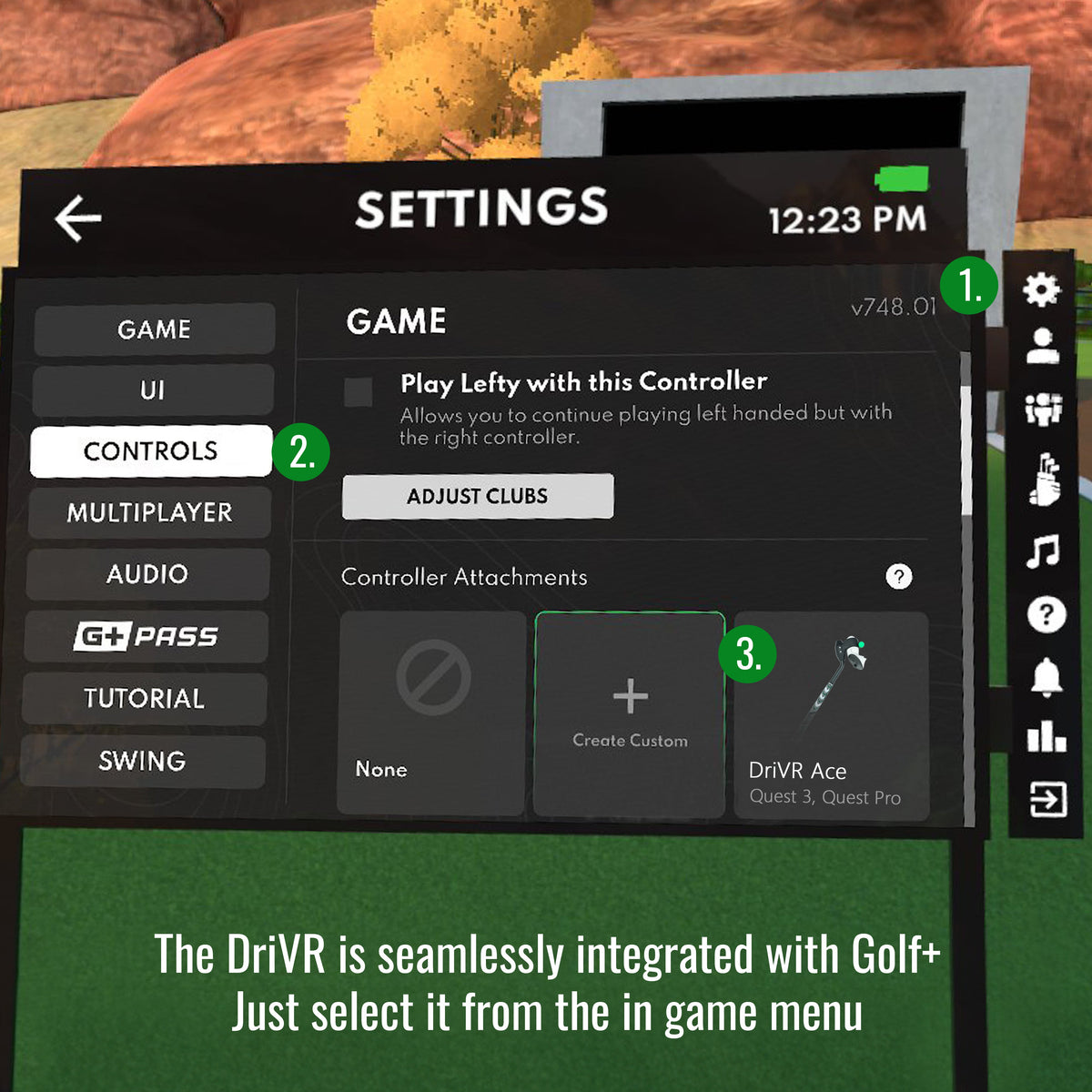VR Golf Club Handle Accessory