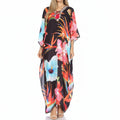Flowy Rhinestone V-Neck Caftan Dress