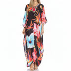 Flowy Rhinestone V-Neck Caftan Dress