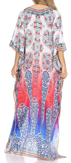 Flowy Rhinestone V-Neck Caftan Dress