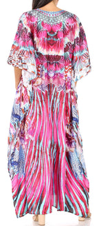 Flowy Rhinestone V-Neck Caftan Dress