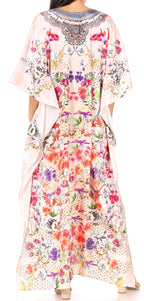 Flowy Rhinestone V-Neck Caftan Dress