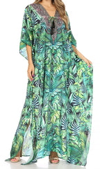 Flowy Rhinestone V-Neck Caftan Dress