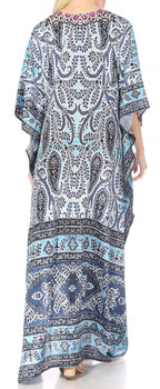 Flowy Rhinestone V-Neck Caftan Dress