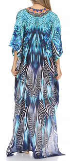 Flowy Rhinestone V-Neck Caftan Dress