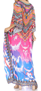 Flowy Rhinestone V-Neck Caftan Dress