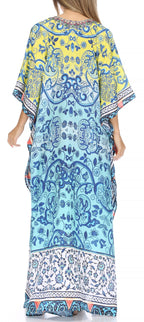 Flowy Rhinestone V-Neck Caftan Dress