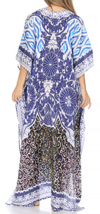 Flowy Rhinestone V-Neck Caftan Dress