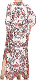Flowy Rhinestone V-Neck Caftan Dress
