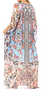 Flowy Rhinestone V-Neck Caftan Dress