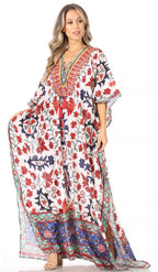 Flowy Rhinestone V-Neck Caftan Dress