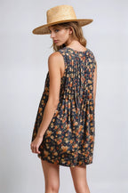Vintage Floral Washed Denim Romper