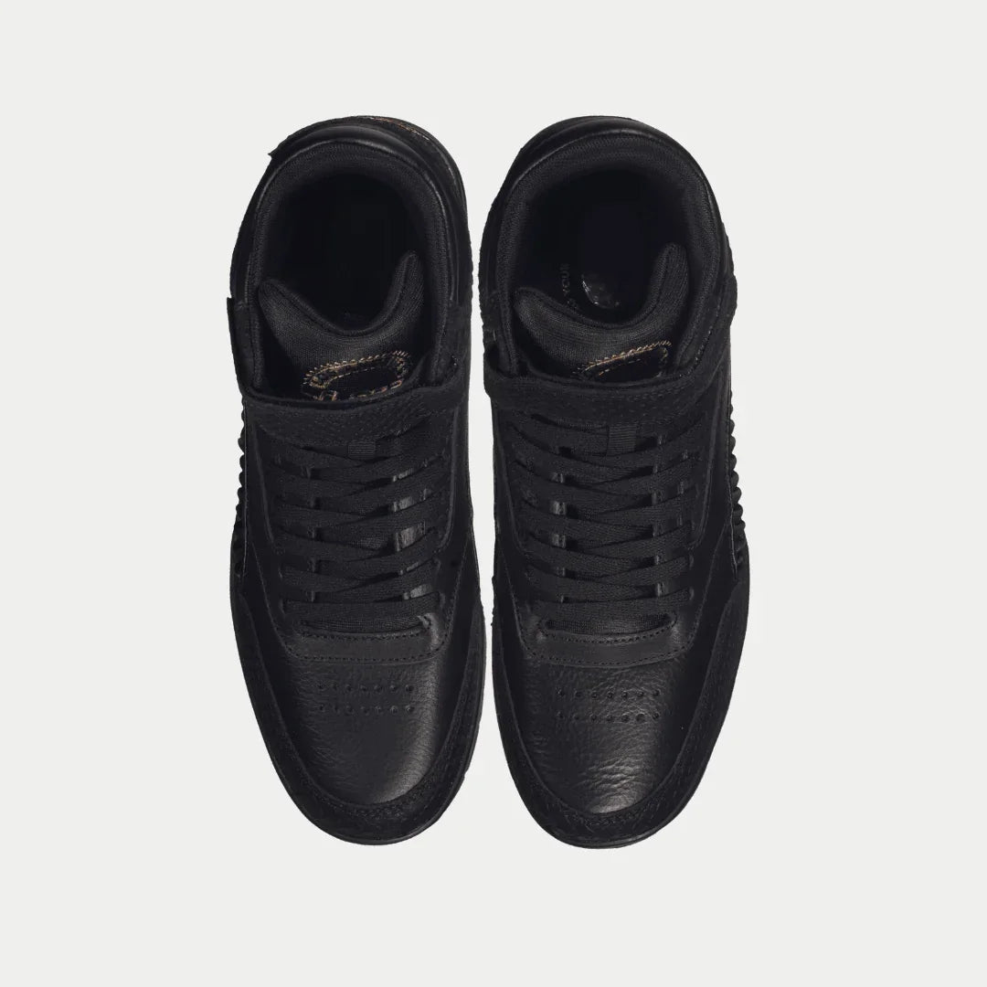 Flame Retro Leather High-Top Sneakers