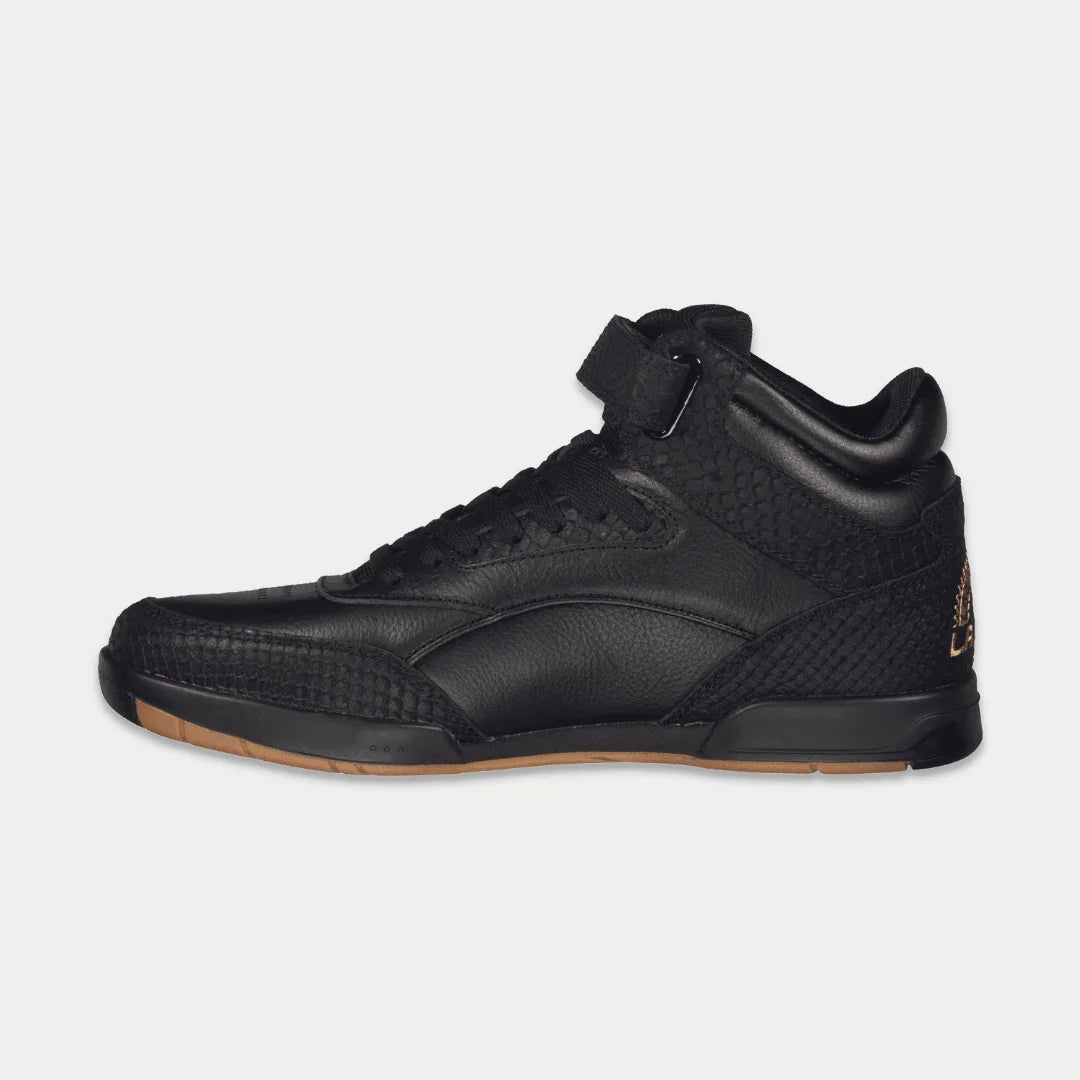 Flame Retro Leather High-Top Sneakers