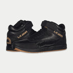 Flame Retro Leather High-Top Sneakers