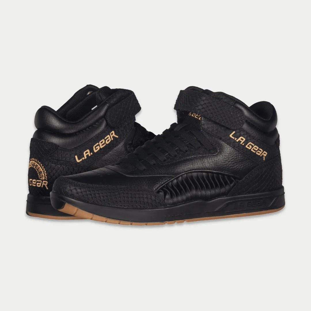 Flame Retro Leather High-Top Sneakers
