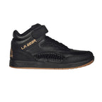 Flame Retro Leather High-Top Sneakers